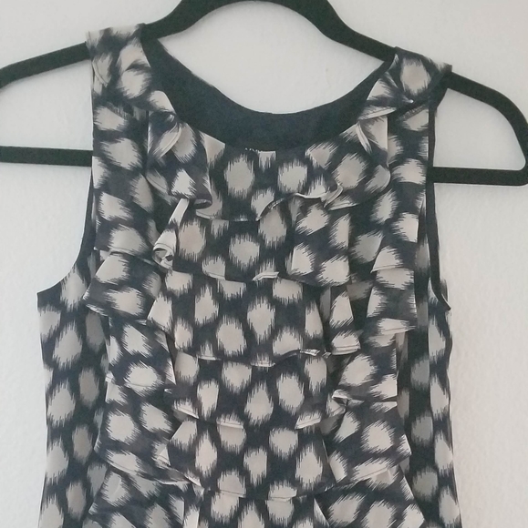 Adrianna Papell blue white ruffle sleveledress  2P - Picture 5 of 8